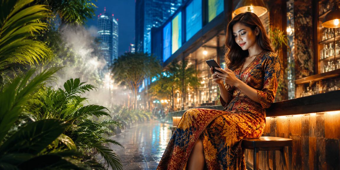 Pemain kasino mudah alih Johor Bahru dengan pakaian batik menikmati permainan meja